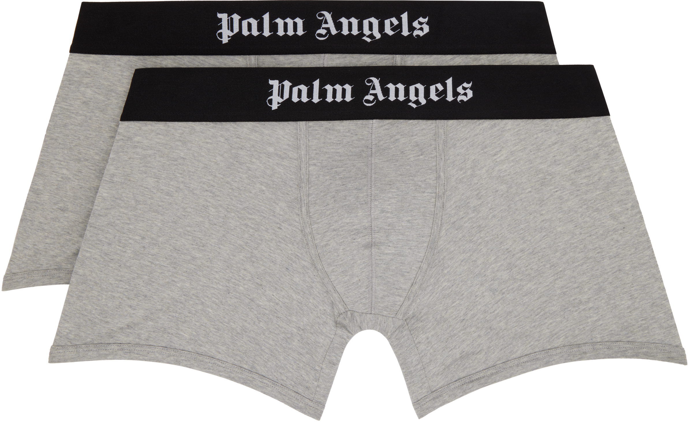 PALM ANGELS TWO-PACK GRAY 'PALM ANGELS' BOXER BRIEFS 