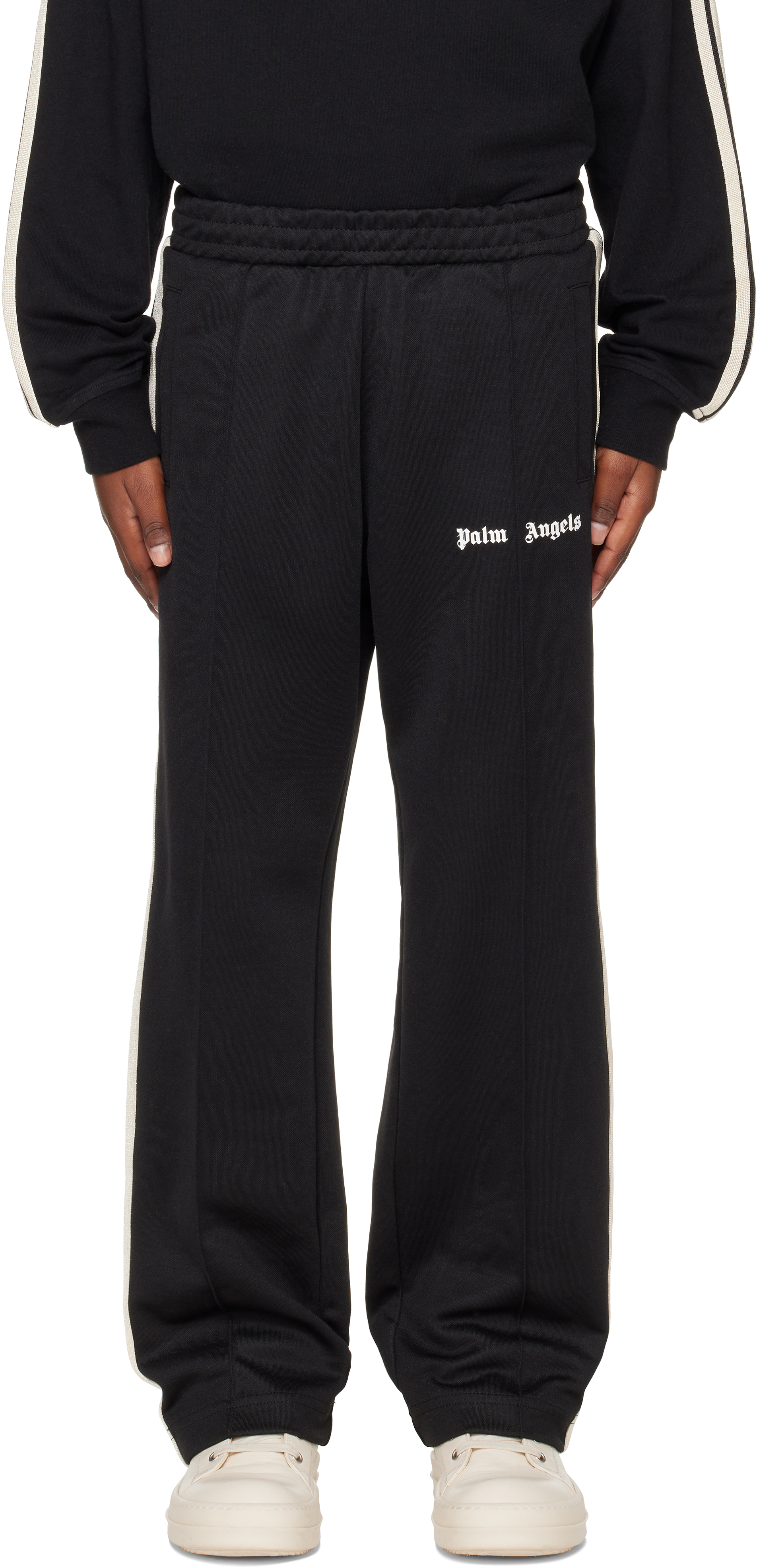 Palm Angels Kids Black Logo Track Pants