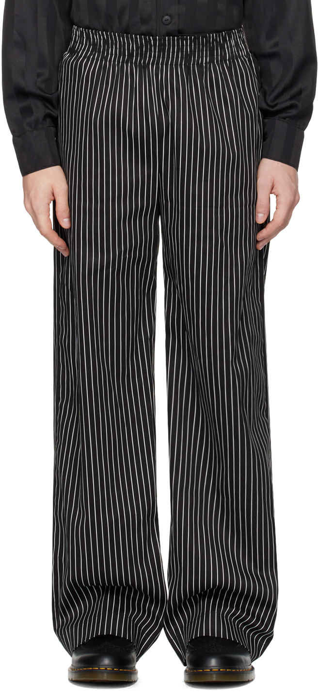 Black Pin Stripe Trousers