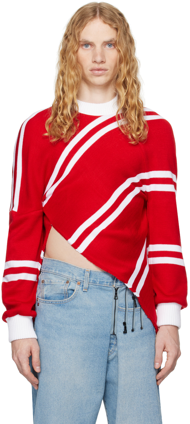 Red Twisted Stripe Sweater