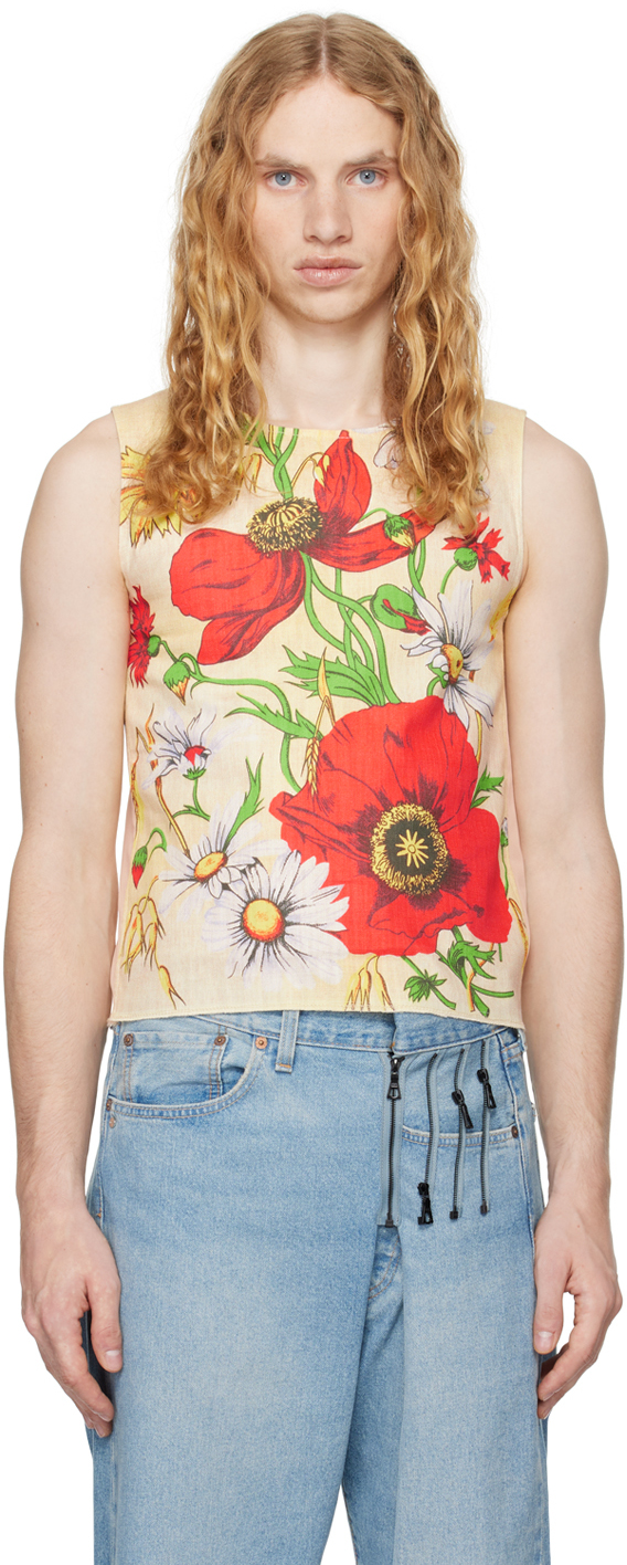 Off-White Poppy Tea Towel Tank Top