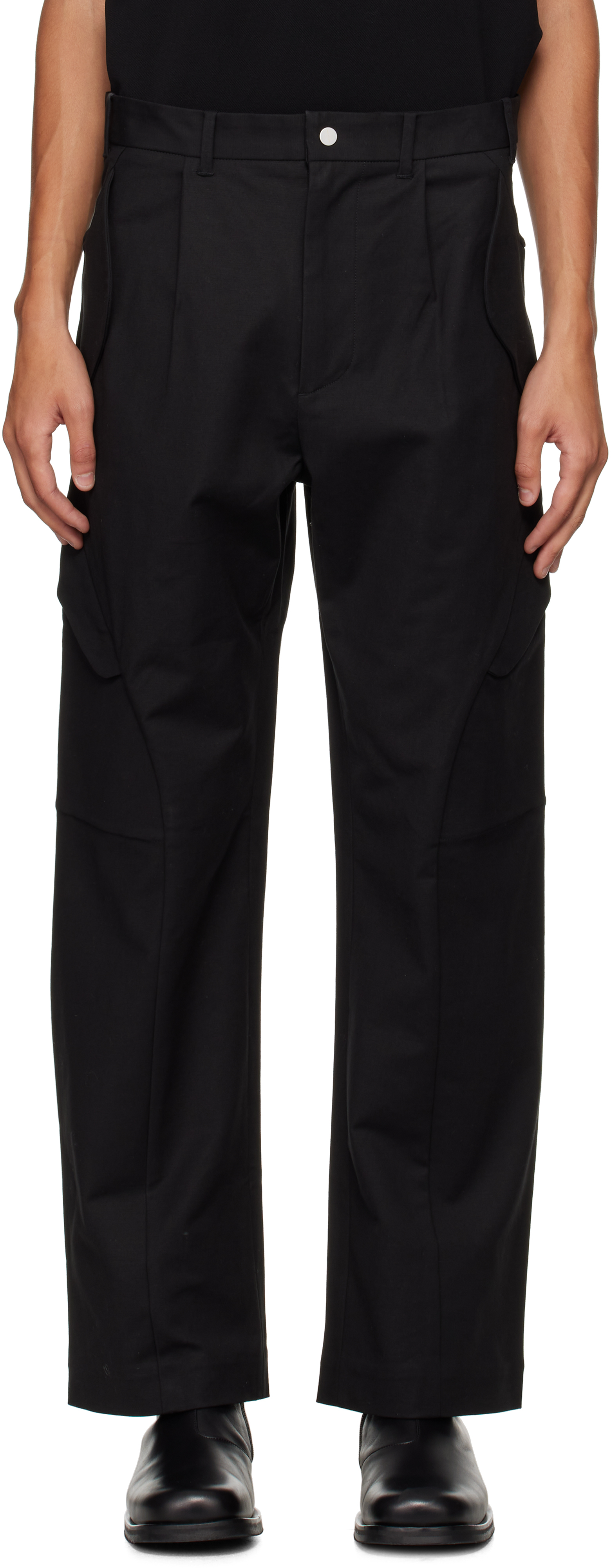 J.L - A.L _J. L - A. L_ Black Brace Trousers