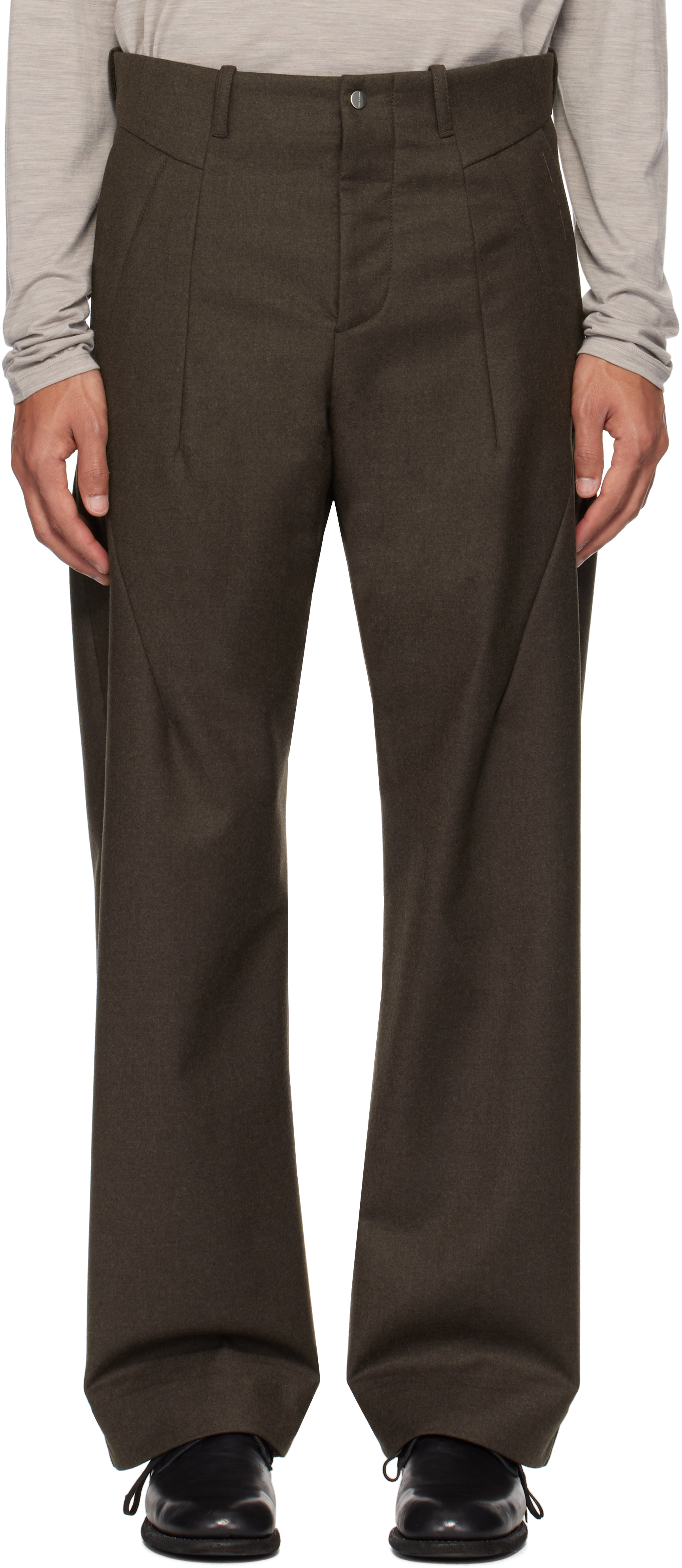 J.L - A.L _J. L - A. L_ Brown Marzotto Edition Spire Trousers