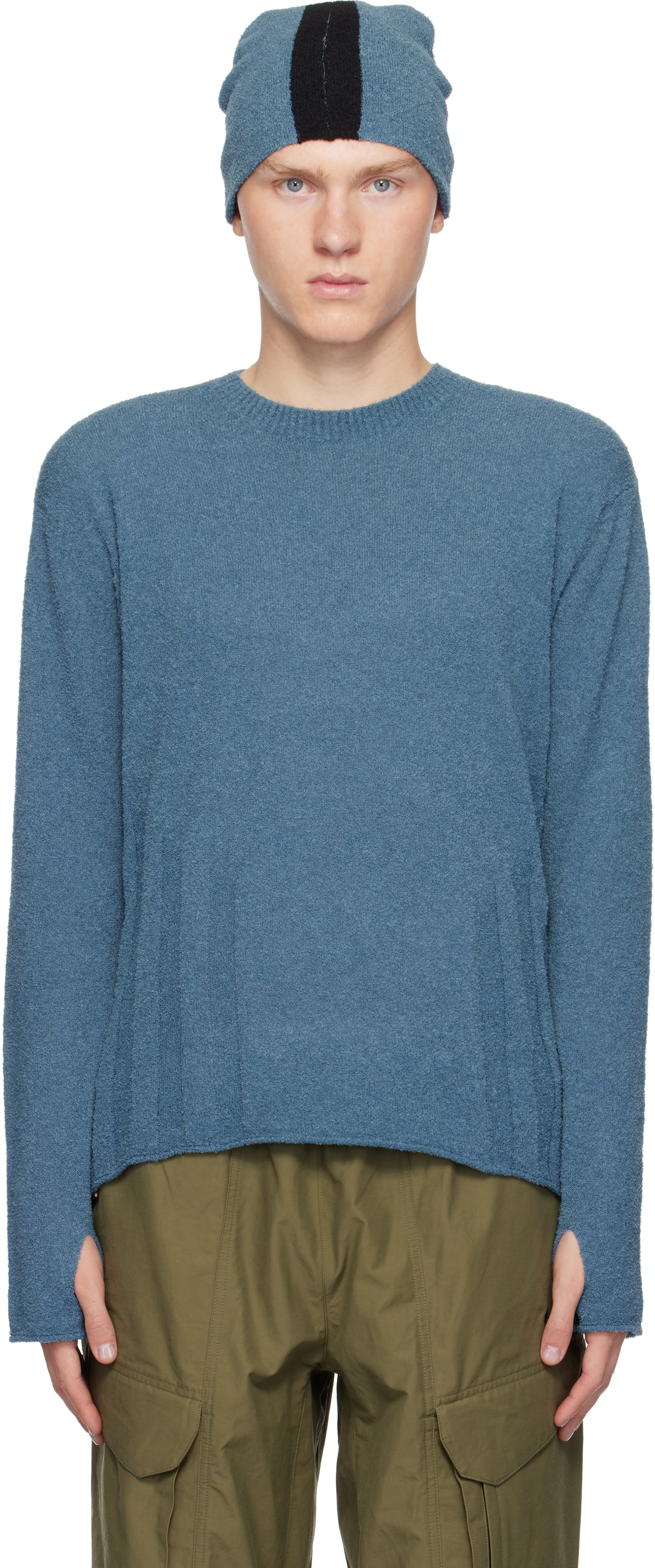 Shop _j.l - A.l_ Blue Eyre Knit Sweater In Jet Stone Blue