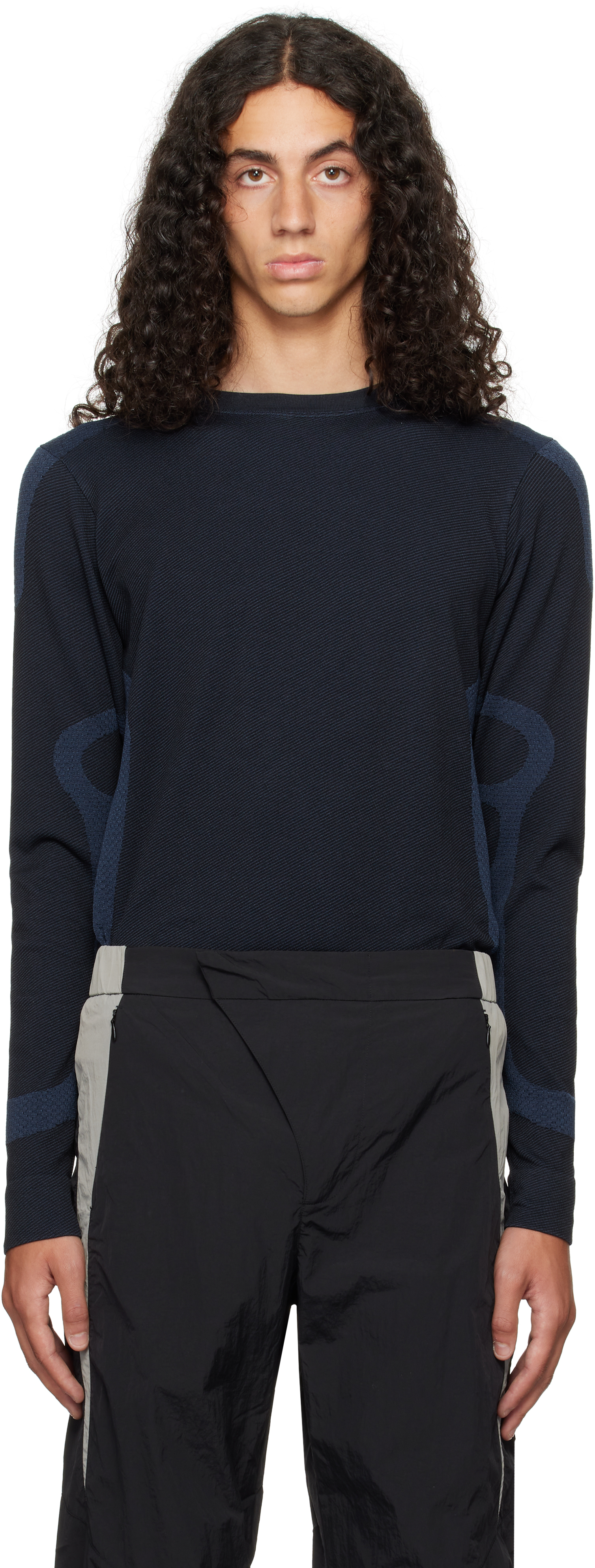 Black & Navy Riser Longsleeve T-shirt