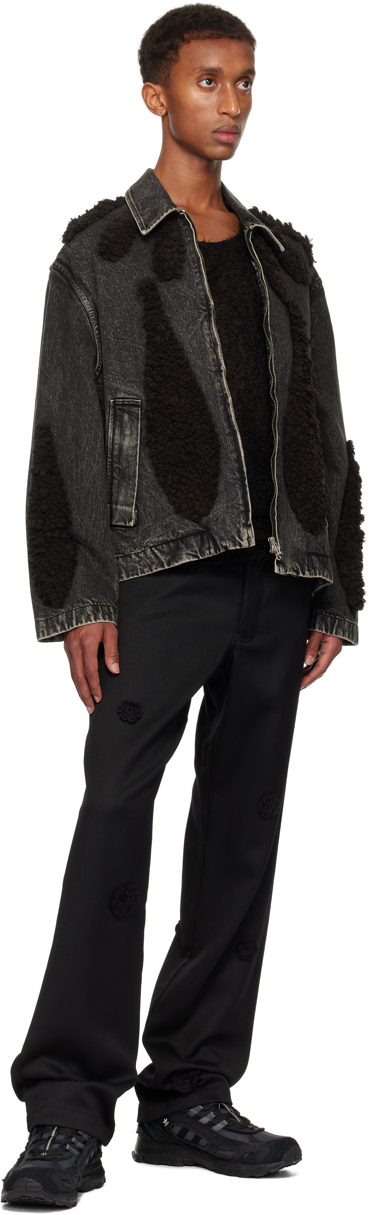 SONG FOR THE MUTE BLACK DAISY LONG WORK TROUSERS 
