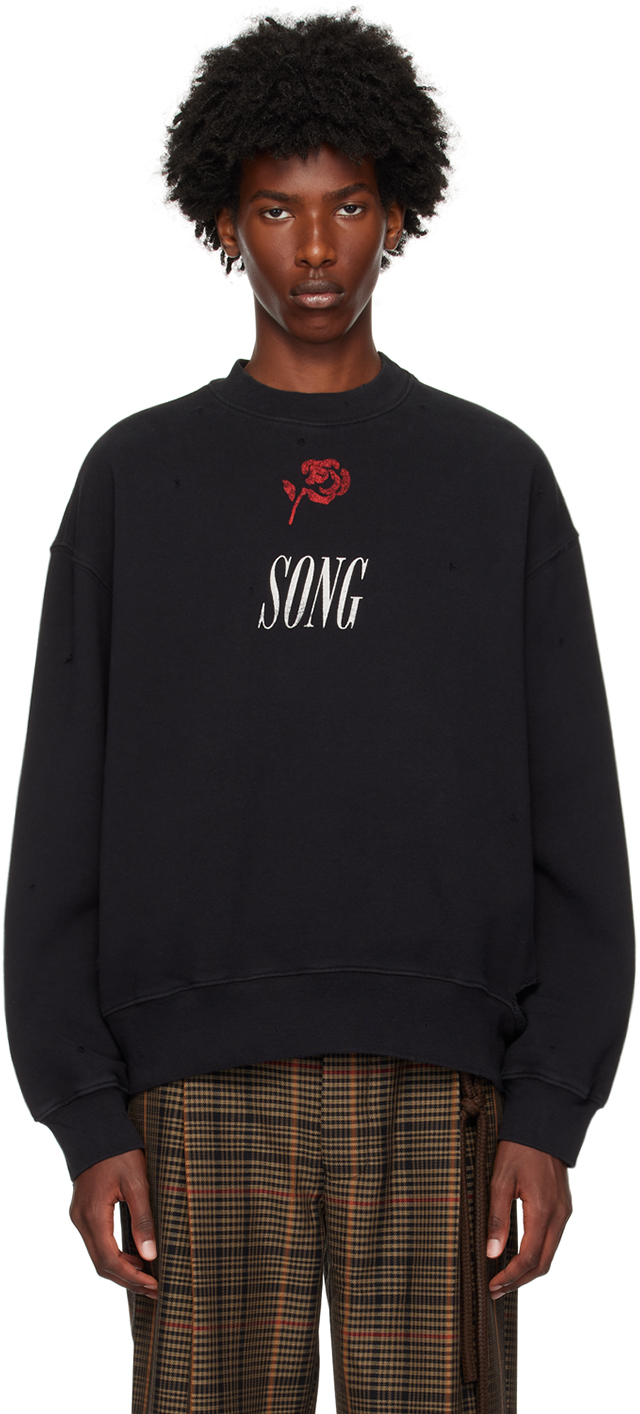 Black 'Song' Gym Sweatshirt