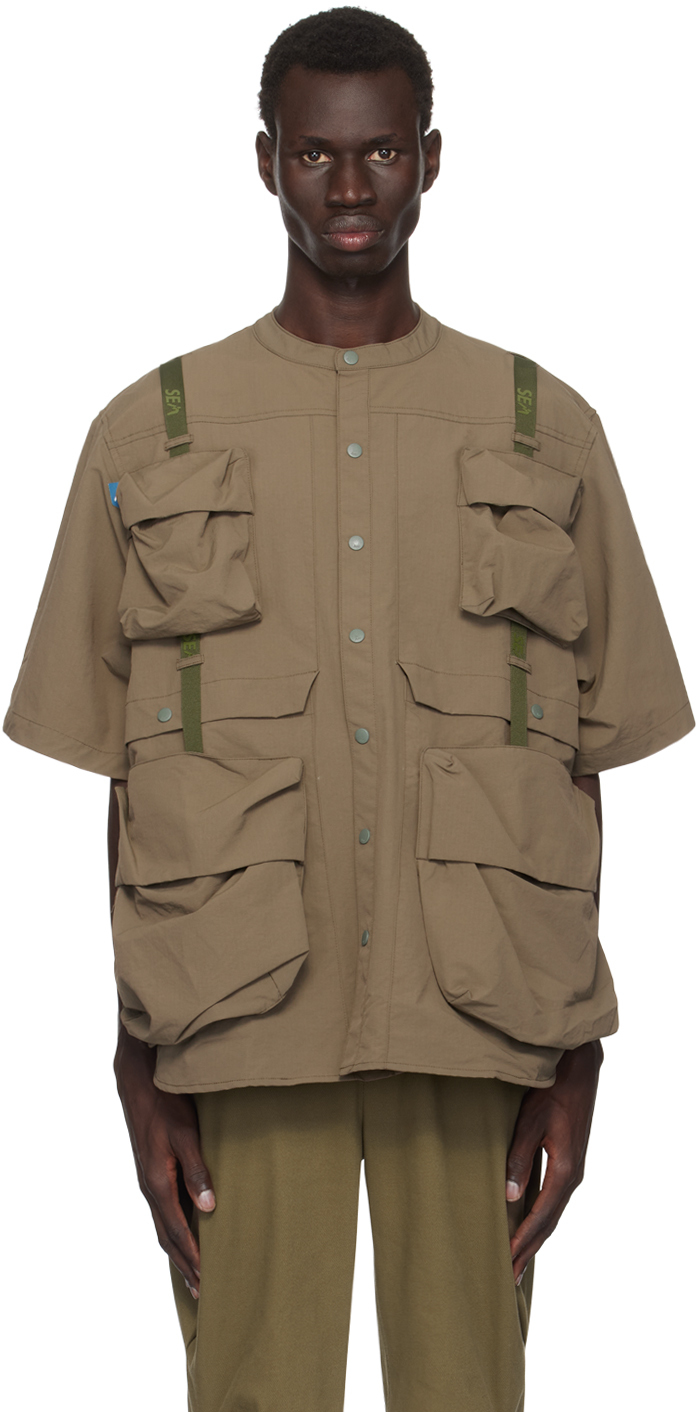 Khaki WIND AND SEA Edition Arc Military Bags Shirt