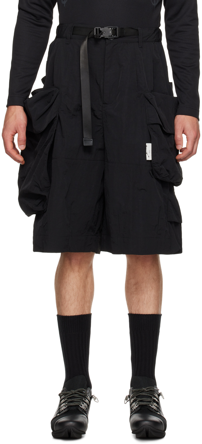 Shop Archival Reinvent Black 3d Pocket Shorts