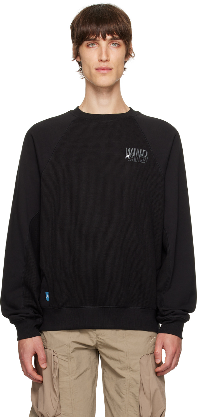 Black WIND AND SEA Edition Waffle Crewneck Sweatshirt