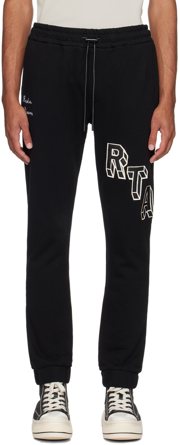 Shop Rta Black Owen Sweatpants In Black Collegiate Bd