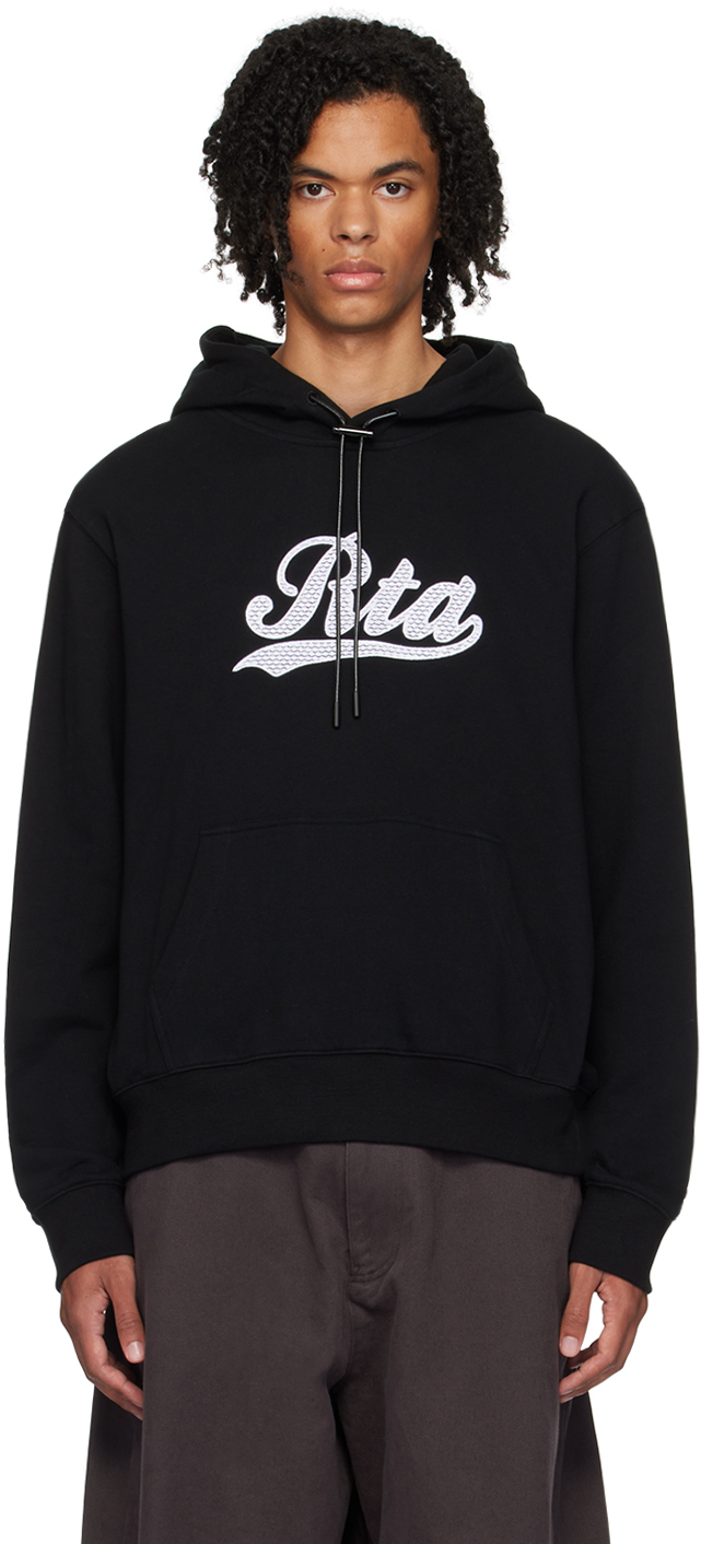 Shop Rta Black Dion Hoodie In Black Collegiate Scr