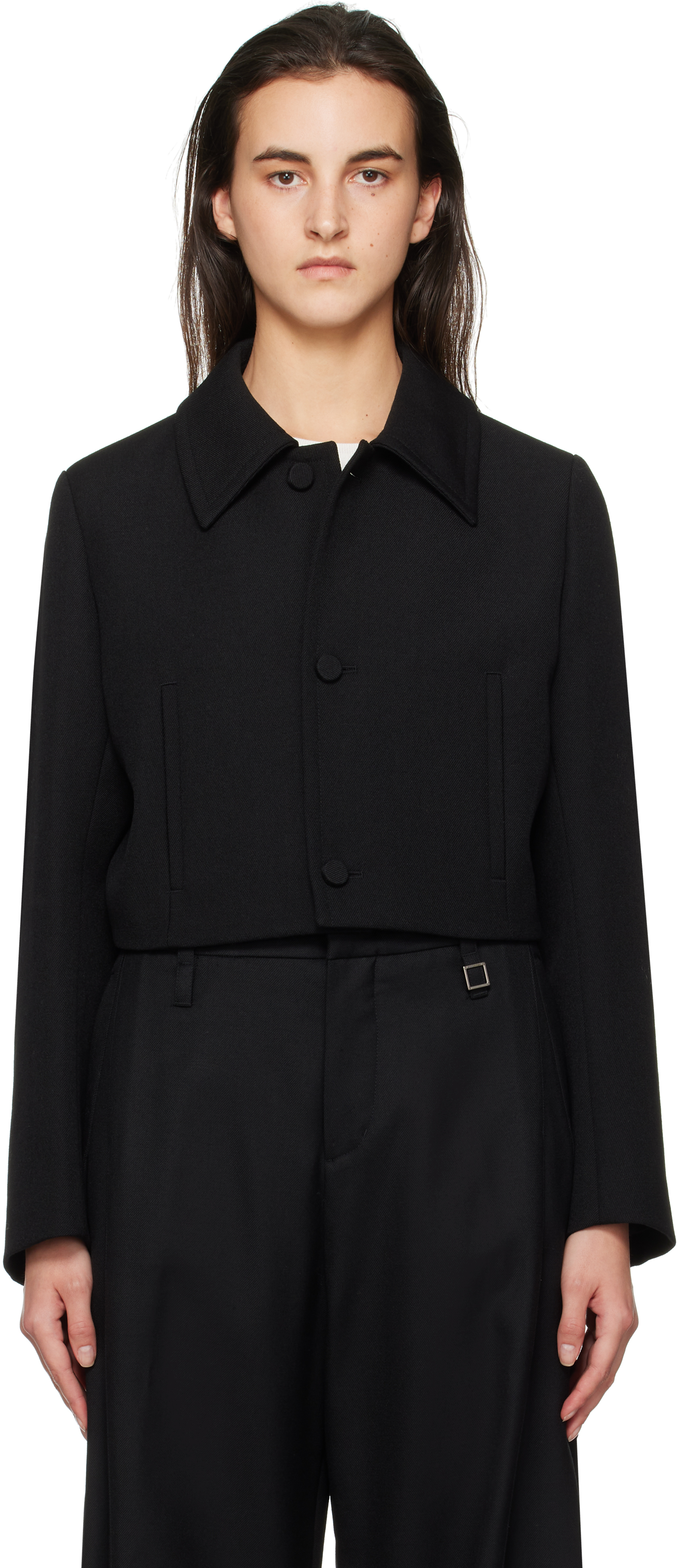 Black Wool Short Jacket