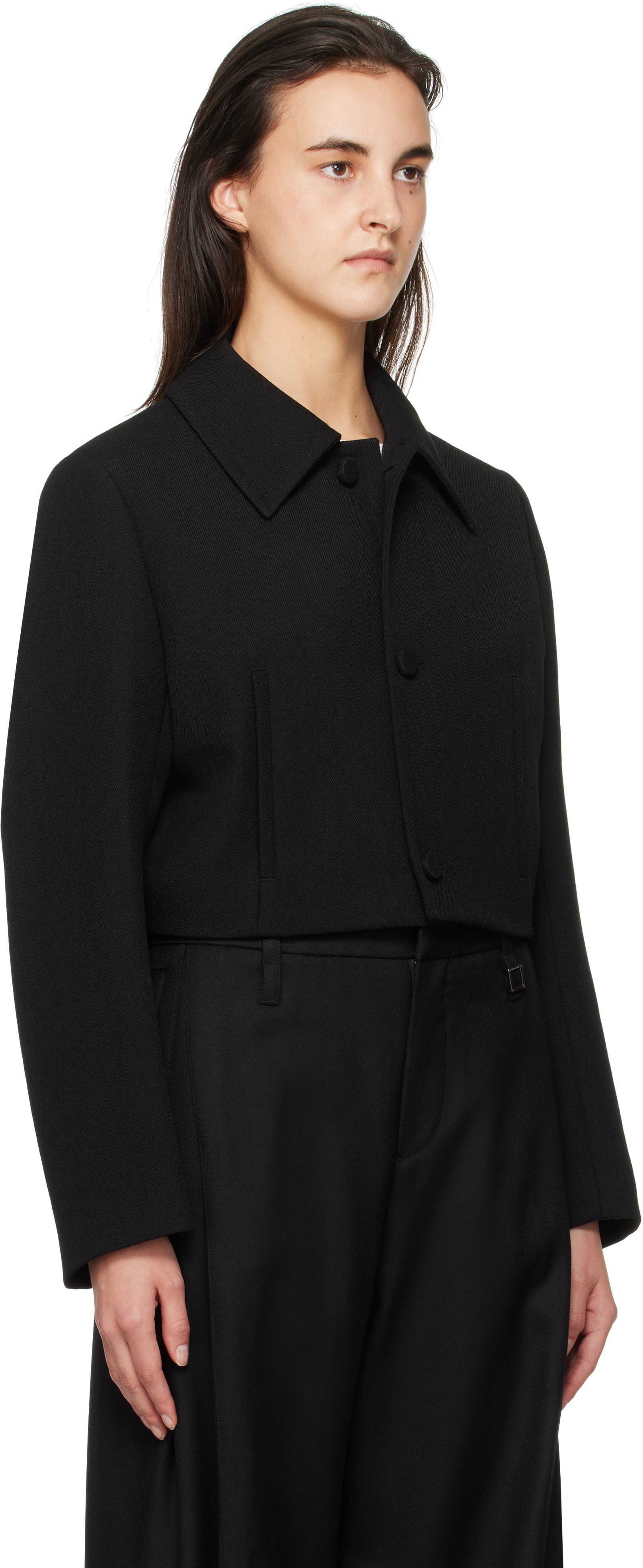 WOOYOUNGMI BLACK WOOL SHORT JACKET 