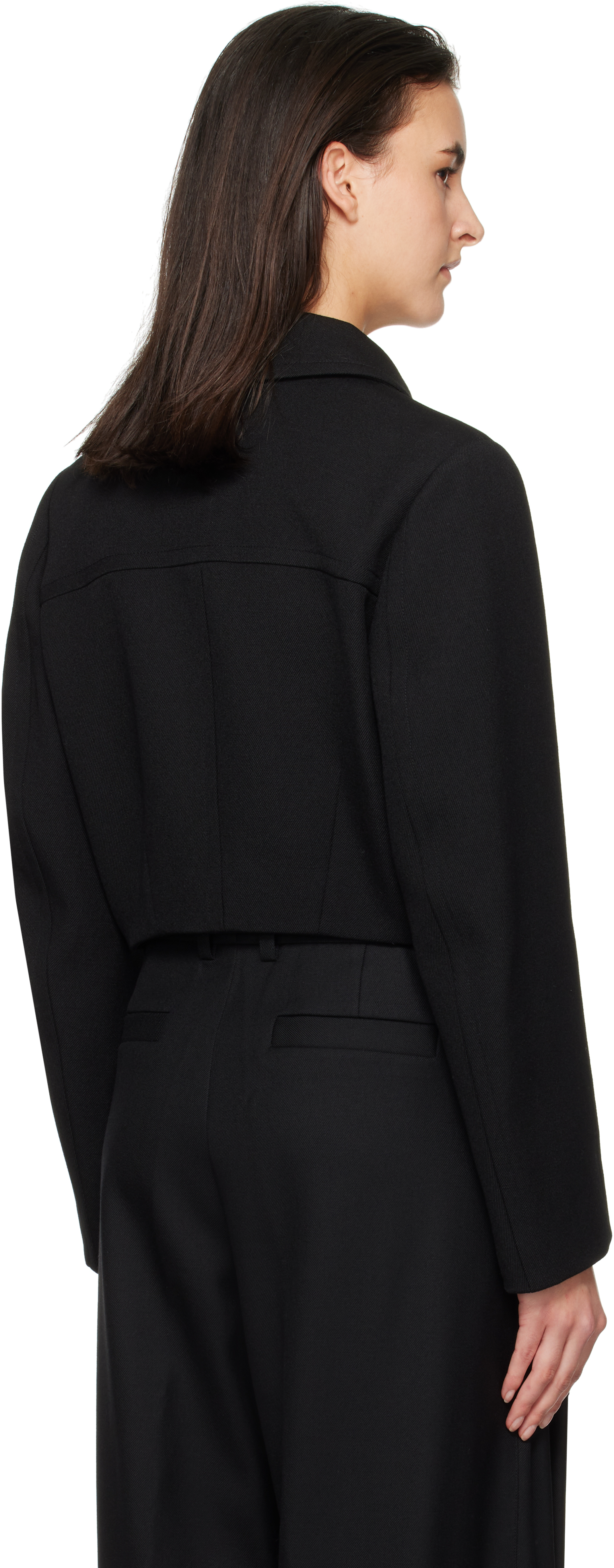 WOOYOUNGMI BLACK WOOL SHORT JACKET 