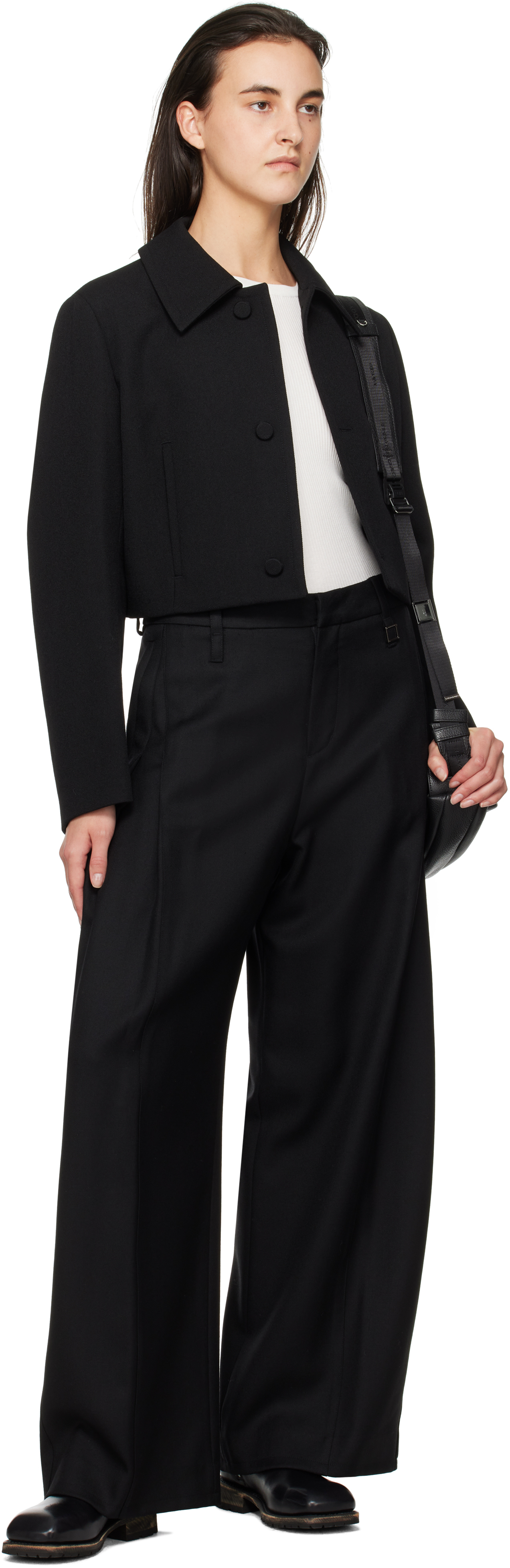 WOOYOUNGMI BLACK WOOL SHORT JACKET 