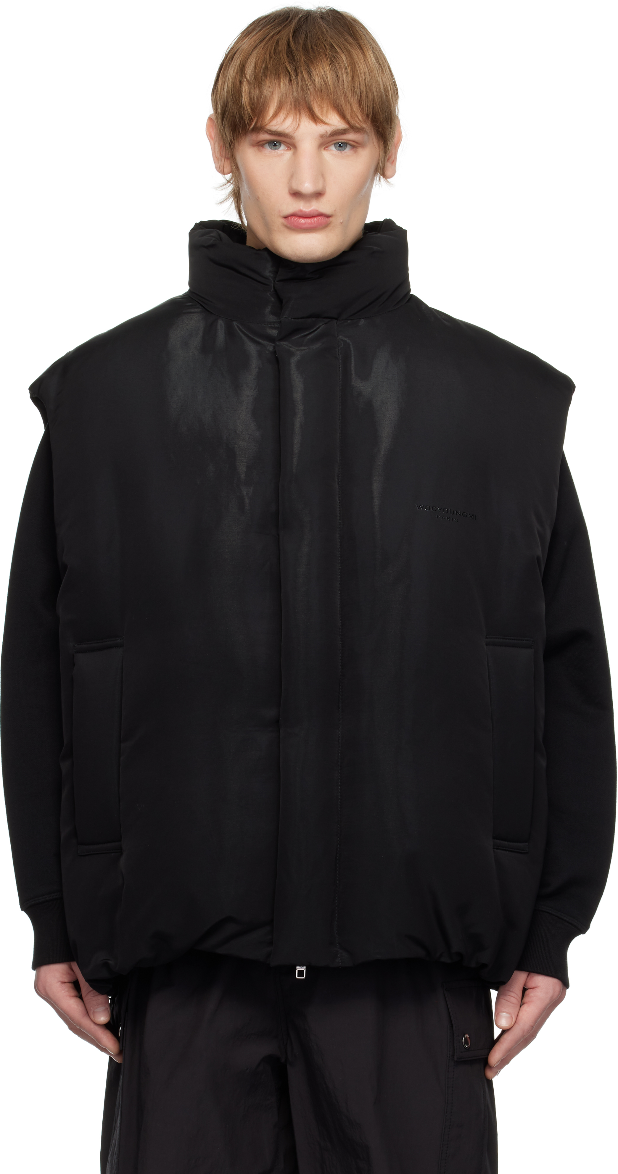 Black Bonded-Logo Down Vest