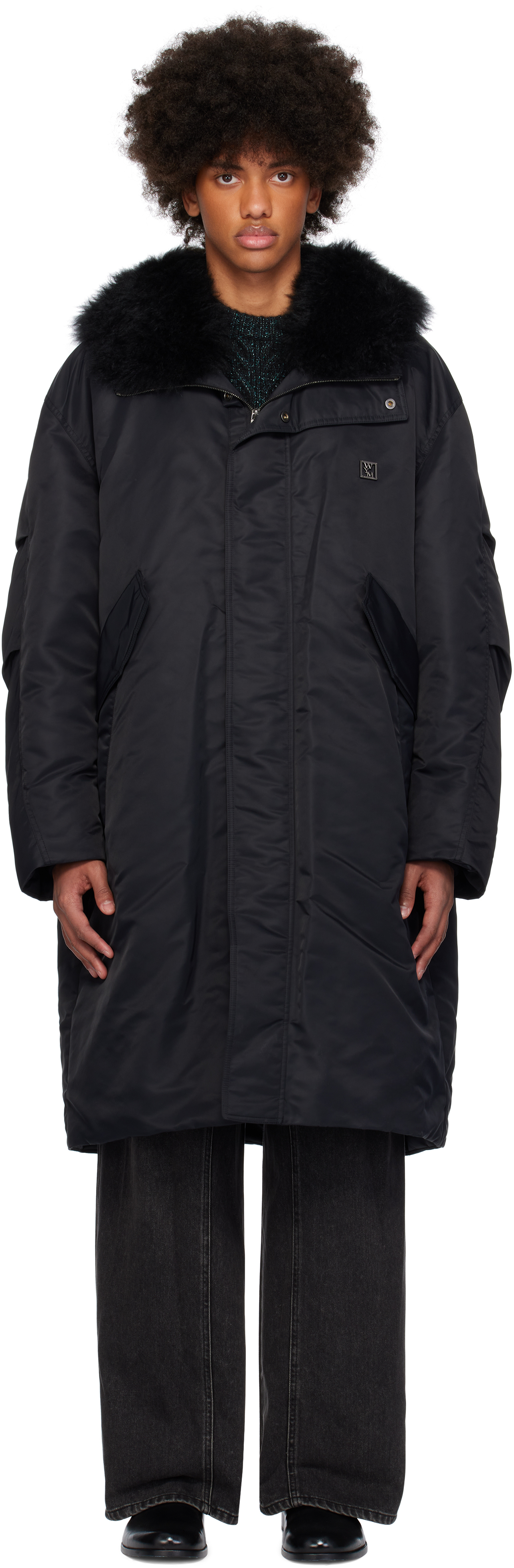 Black Hooded Down Coat