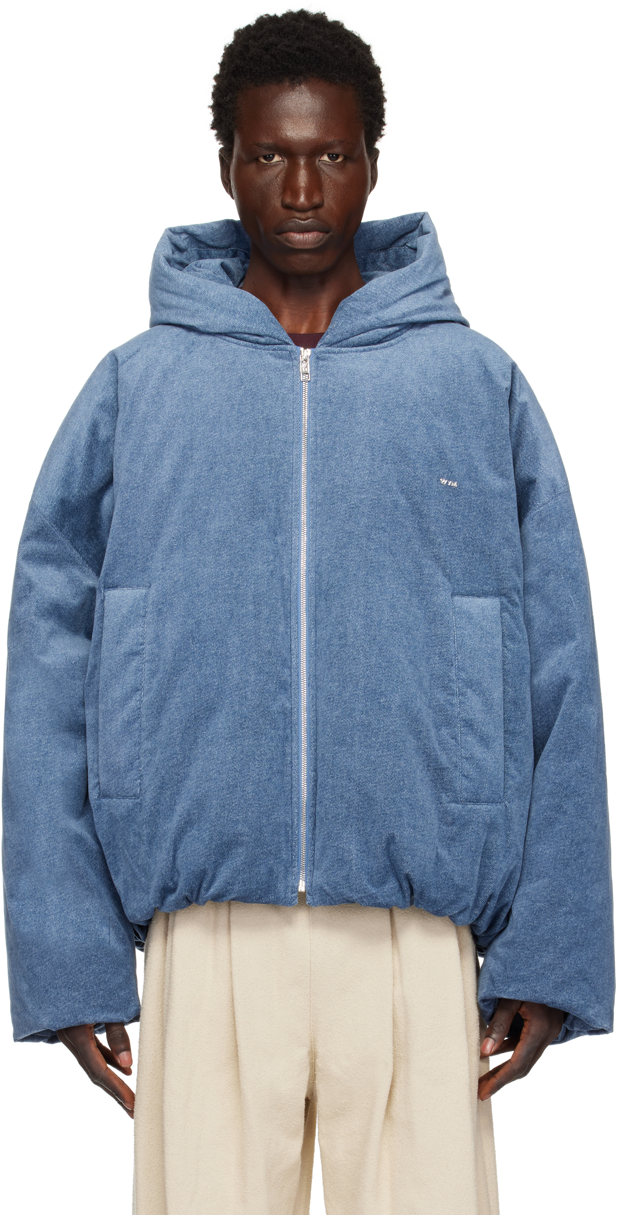 Blue Hood Goose Denim Down Jacket