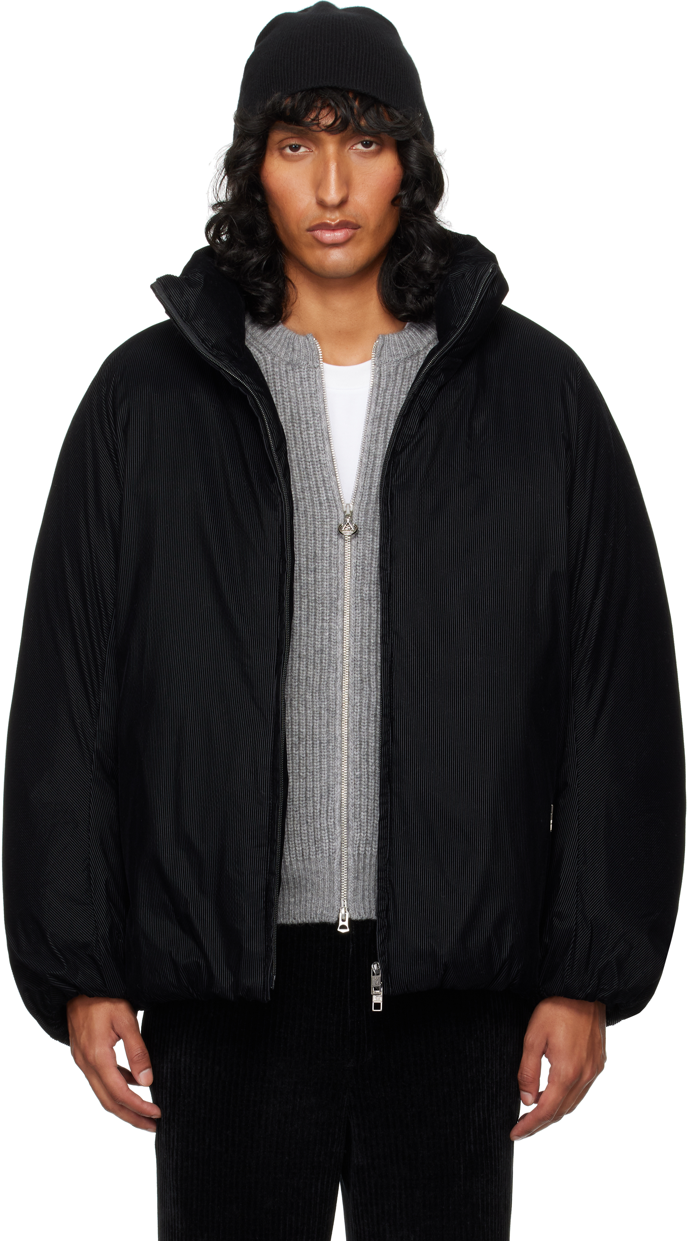 Wooyoungmi Black Flocked Down Jacket In 953b Black