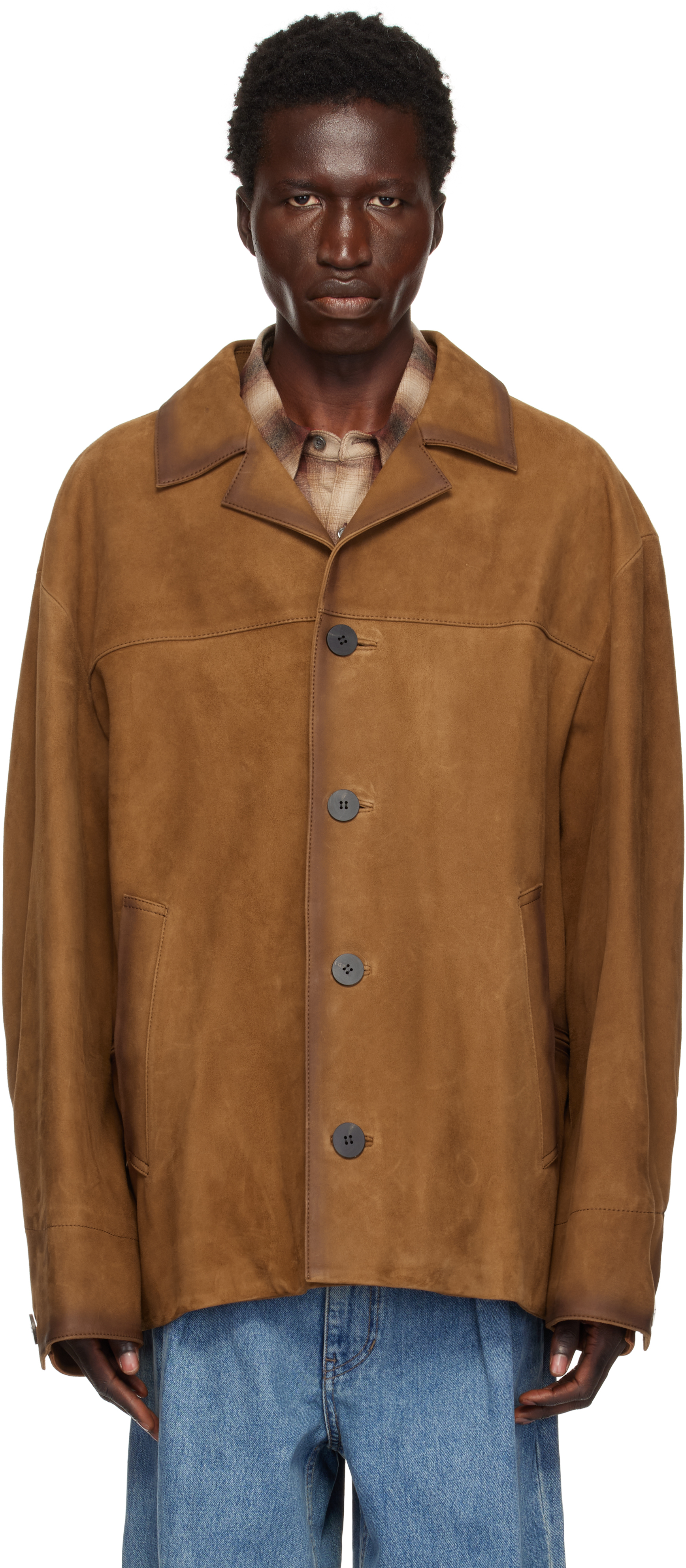 Brown Goat Suede Jacket