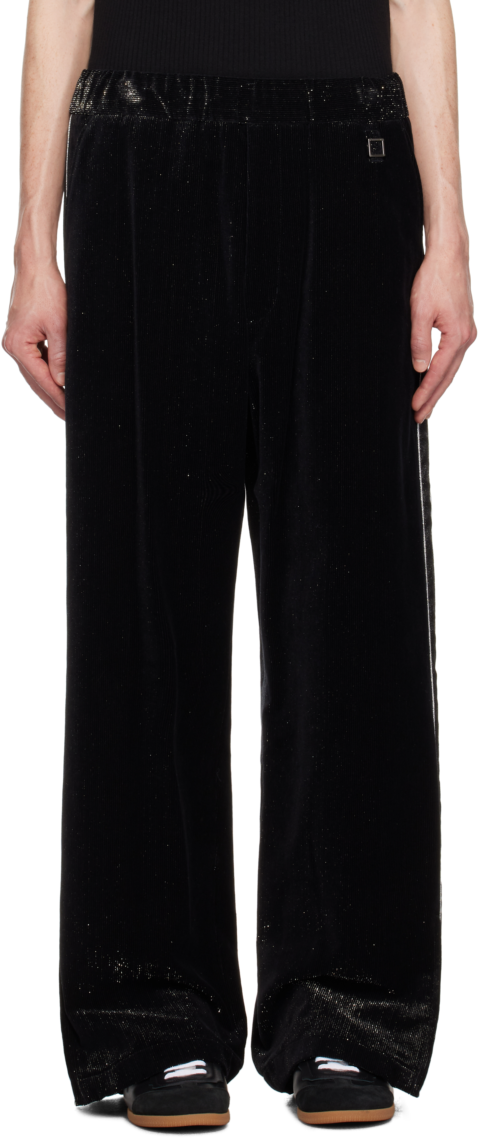 Black Glitter Track Pants