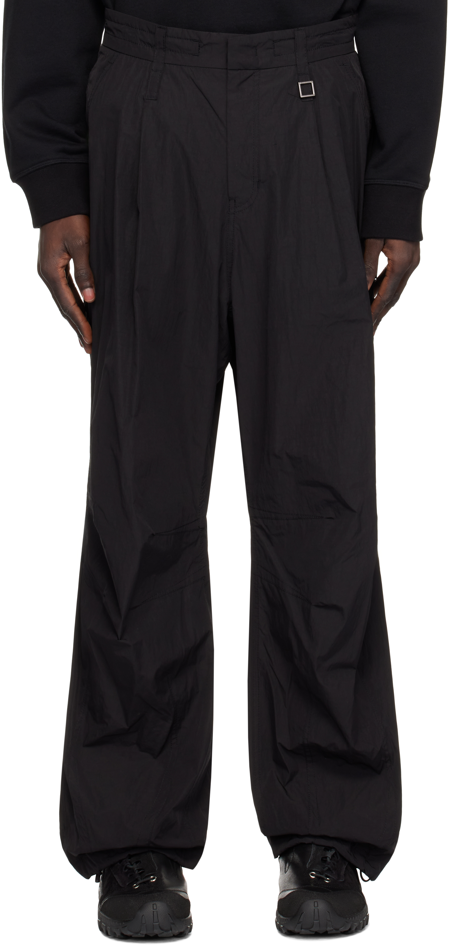 Black Wide Carpenter Trousers