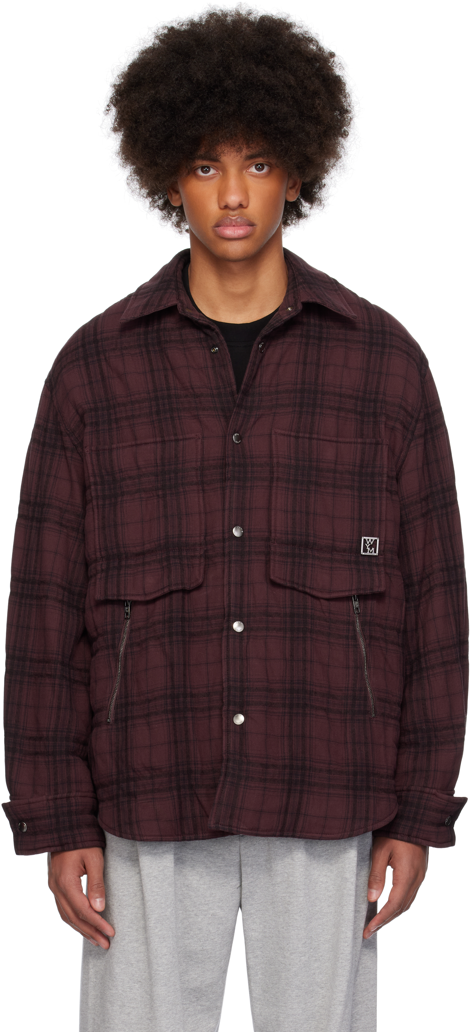 Burgundy Padded Check Shirt