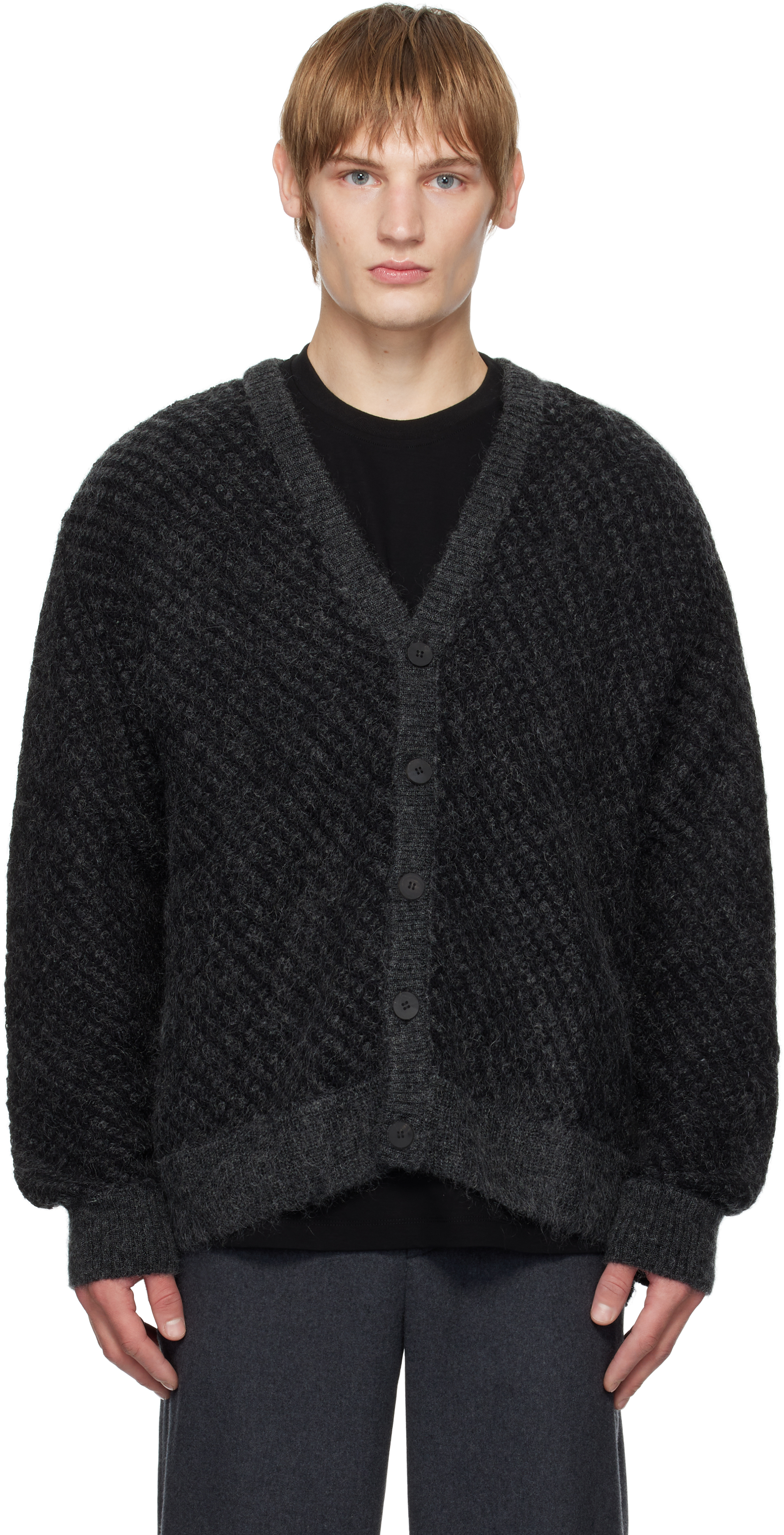 Gray Mohair Cardigan