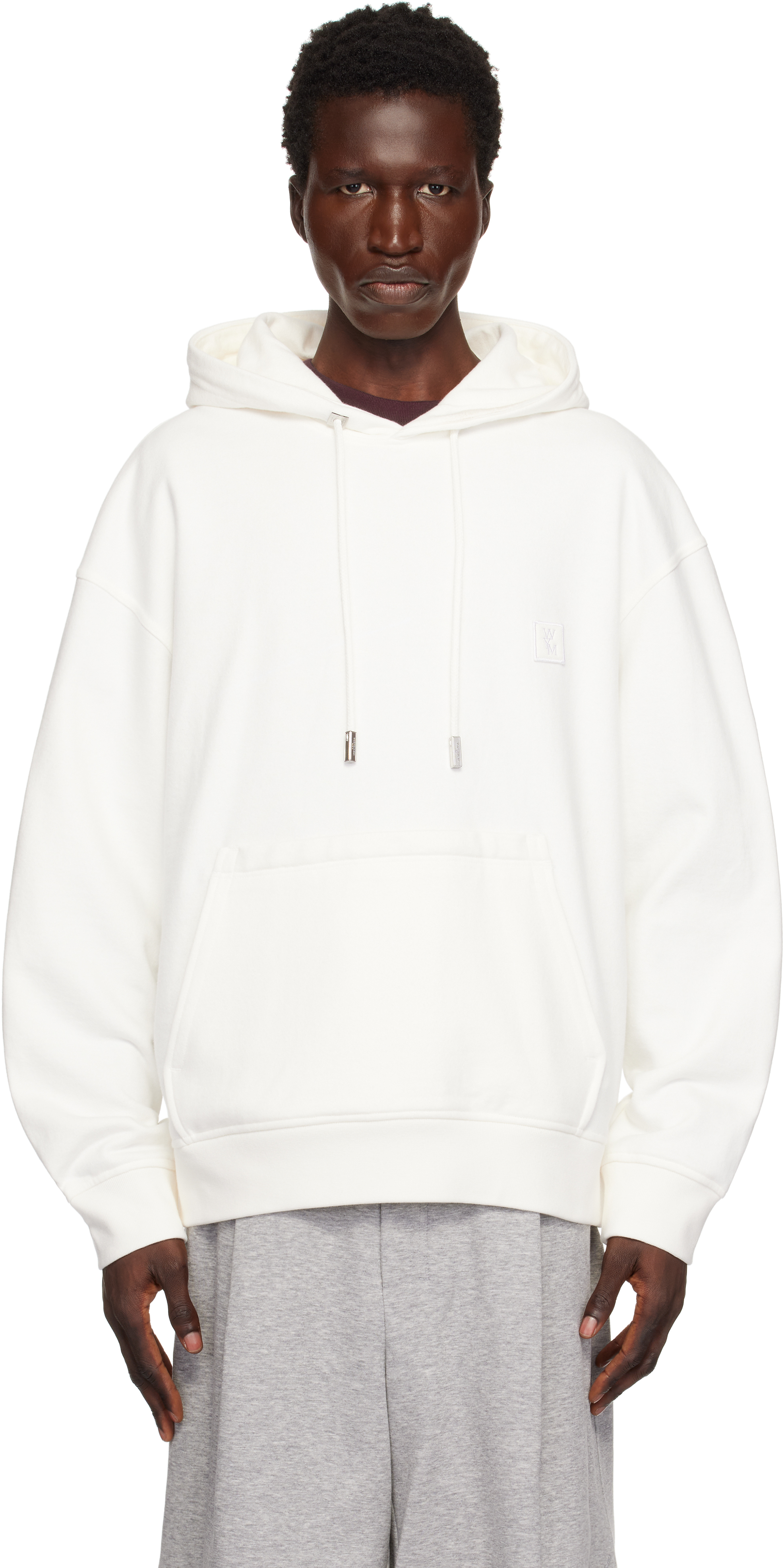 White Metallic Graphic Hoodie