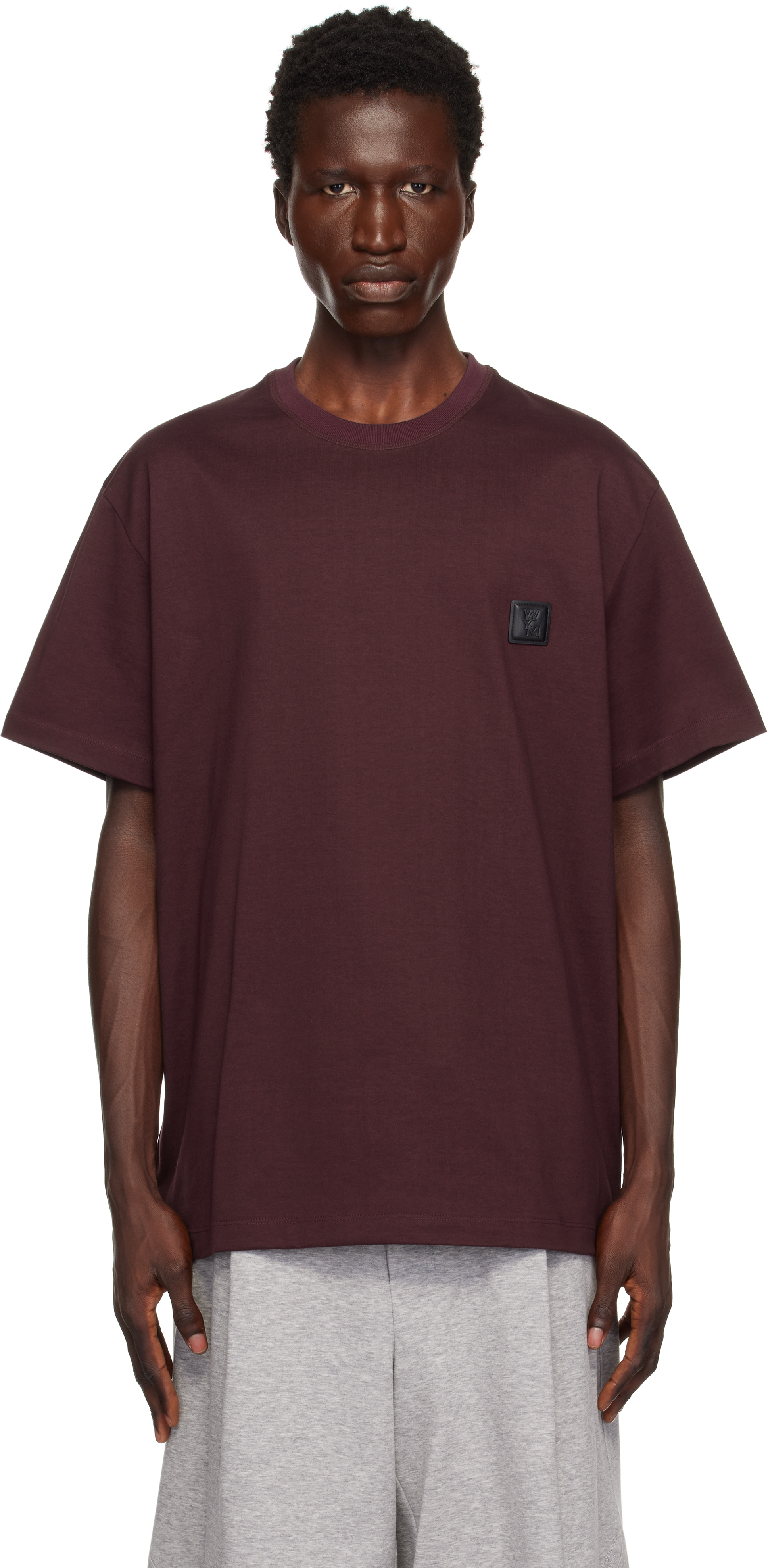 Burgundy Square Label T-shirt