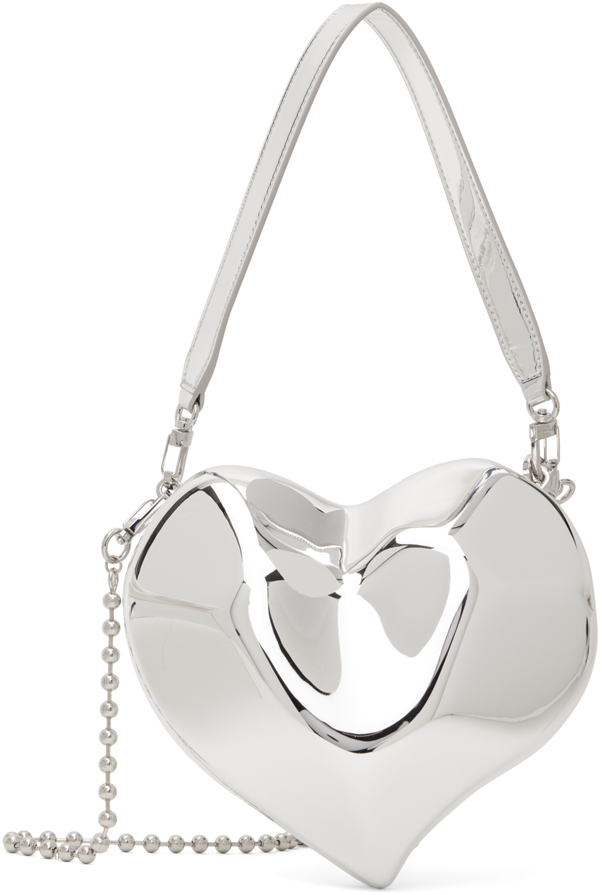 Shop Simonmiller シルバー Molded Heart バッグ In 45002 Silver