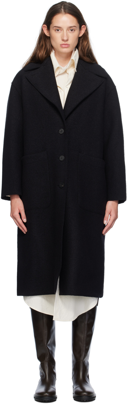 Black Boiled Wool Greatcoat