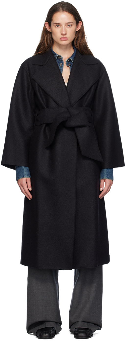 Black Belted Clutch Coat