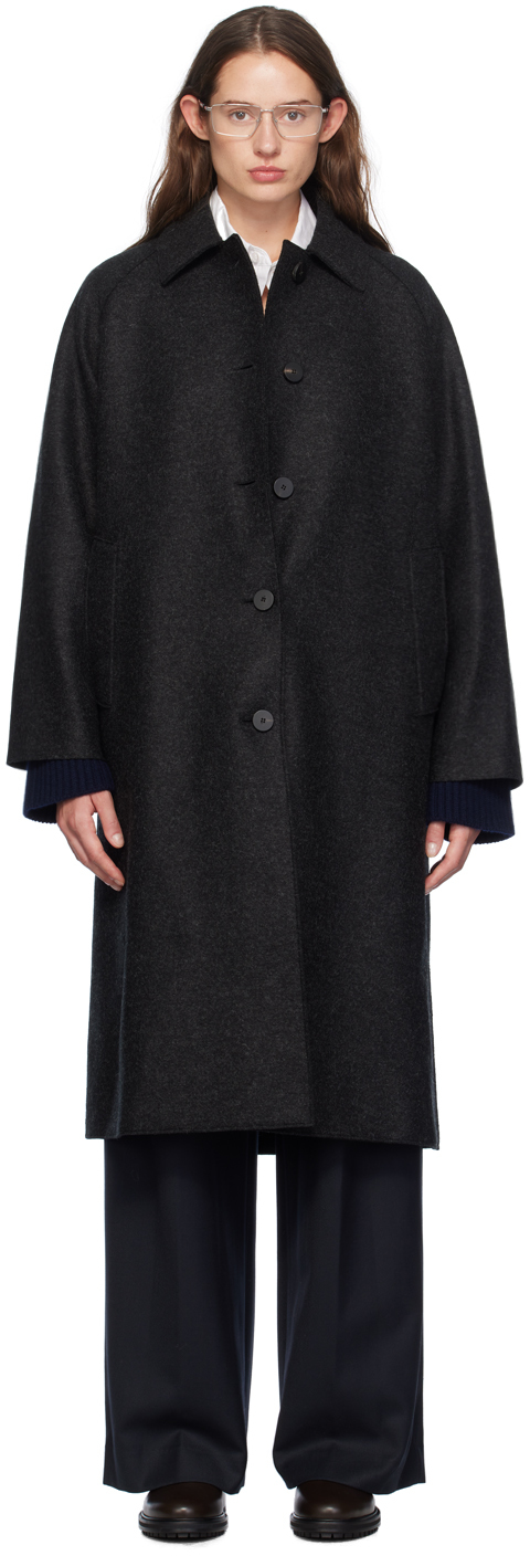 Gray Balmacaan Coat