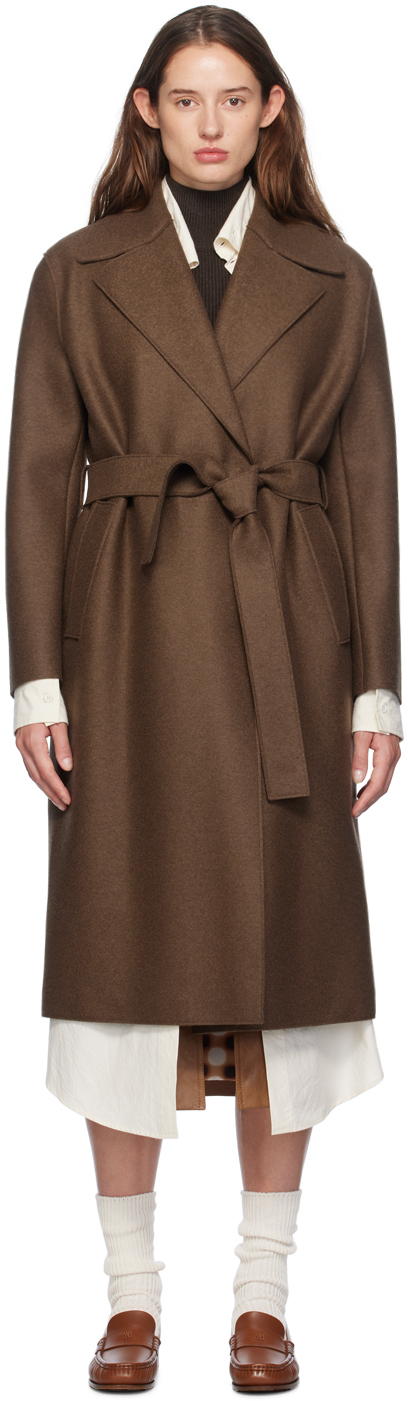 Brown Belted Long Coat