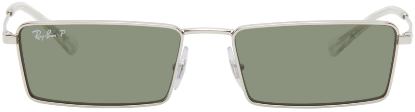 Shop Ray Ban Silver Emy Bio-based Sunglasses In 003/9a