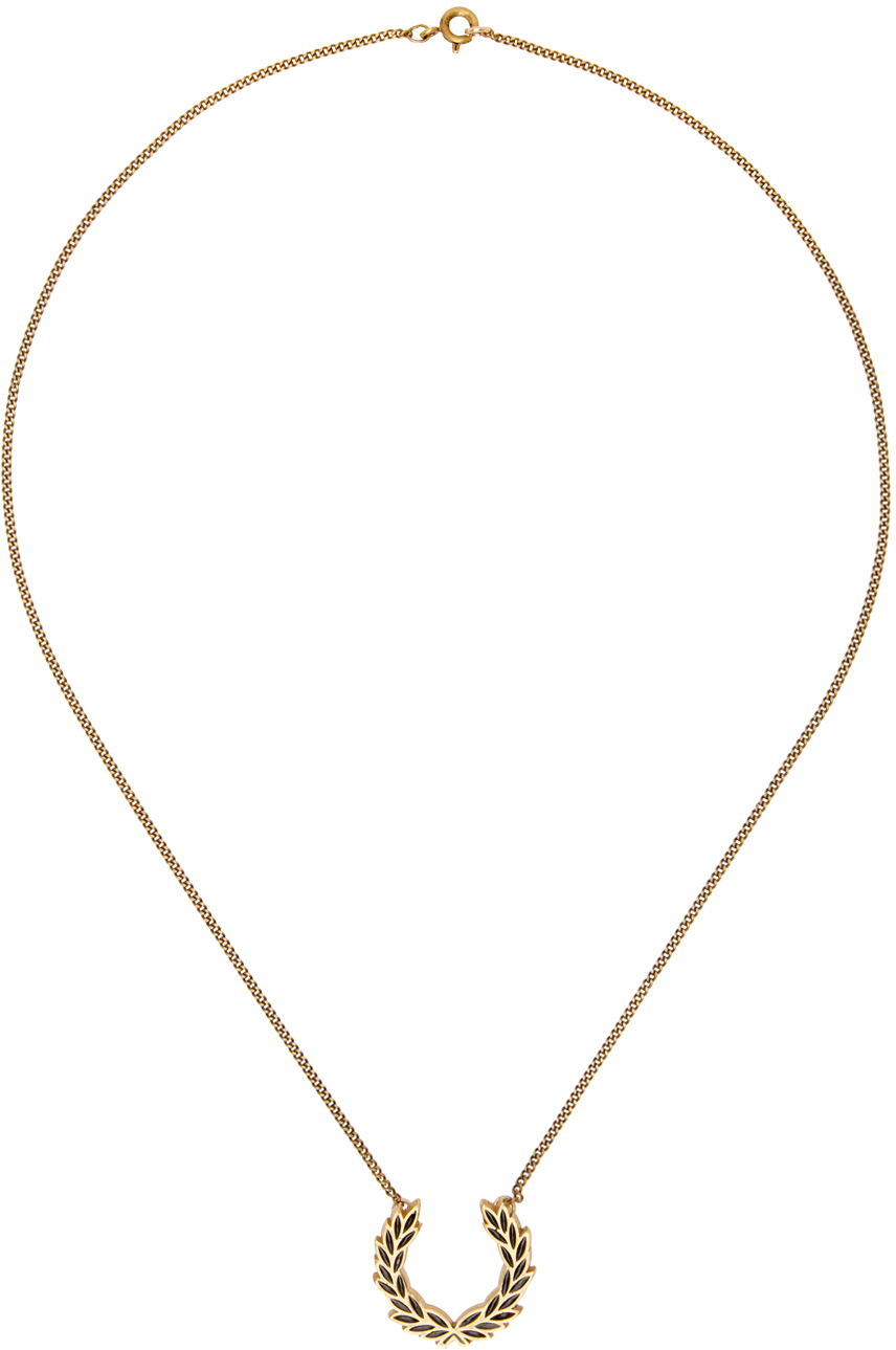 Fred Perry Gold Laurel Wreath Necklace SSENSE