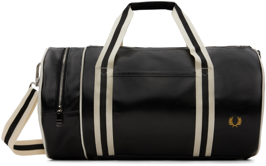 Fred Perry Black Classic Barrel Duffle Bag In D57