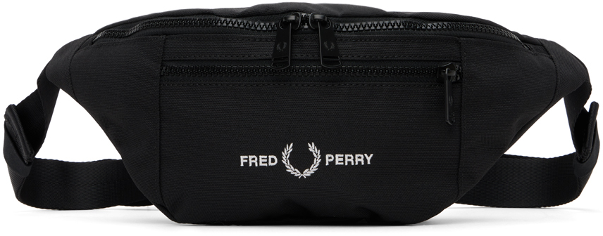 Black Branded Crossbody Pouch