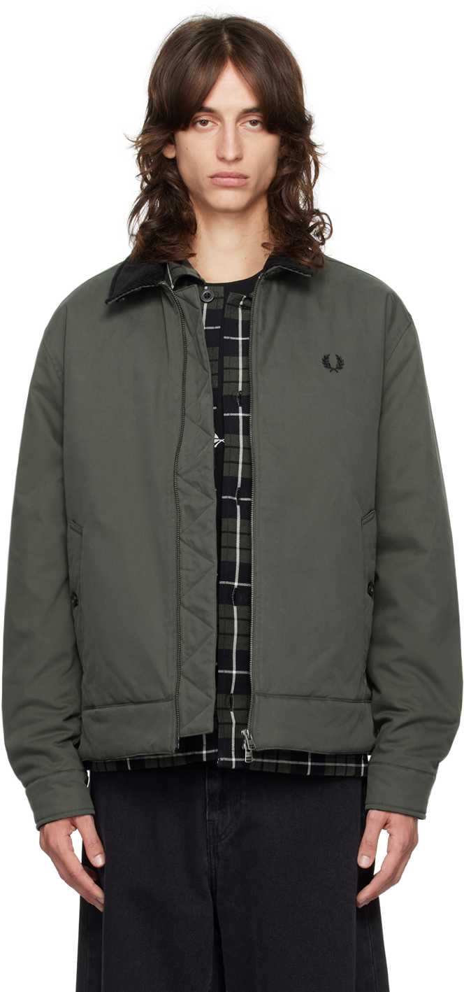 Shop Fred Perry Green Caban Jacket In 638