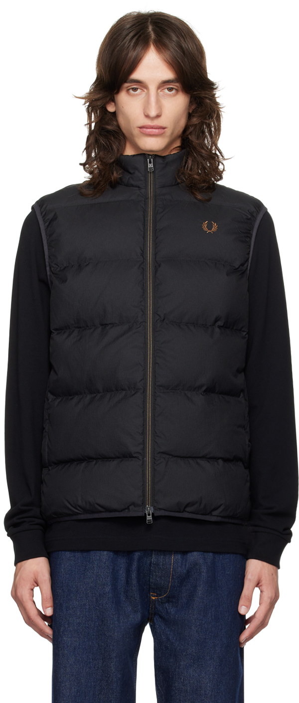 Shop Fred Perry Black Insulated Vest In 102