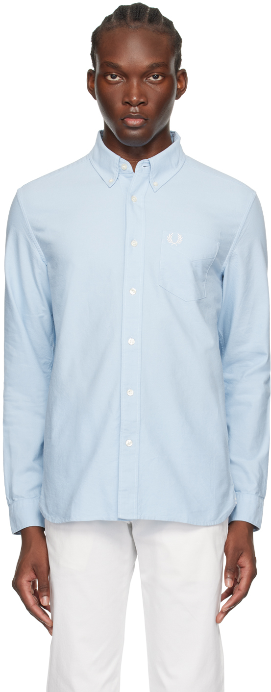 未使用品　FRED PERRY ブルー　ボタンダウンシャツ M 新品未使用 FRED PERRY M コットンボタンダウンシャツ サックス