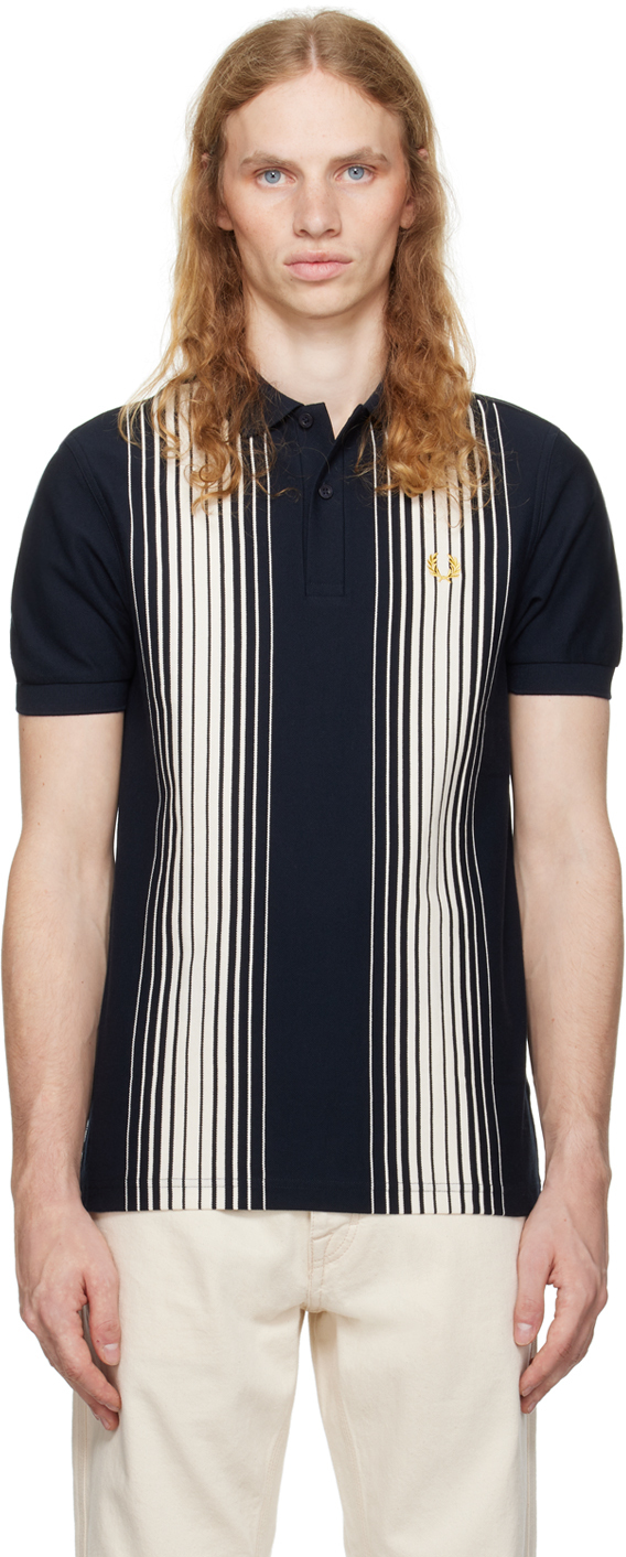 Navy Ombre Stripe Polo