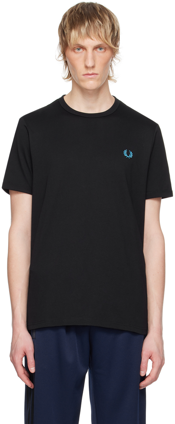 Shop Fred Perry Black Ringer T-shirt In W28