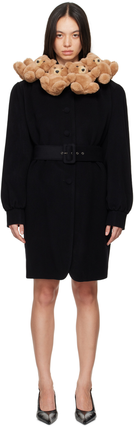 Black Teddy Bear Collar Coat