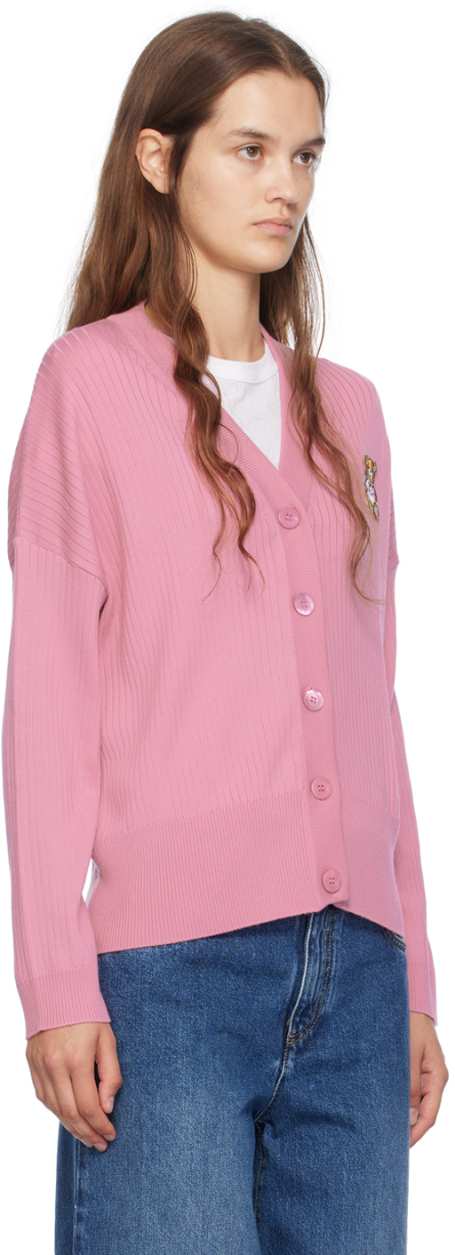 Moschino Pink Teddy Bear Cardigan In 0181 Pink