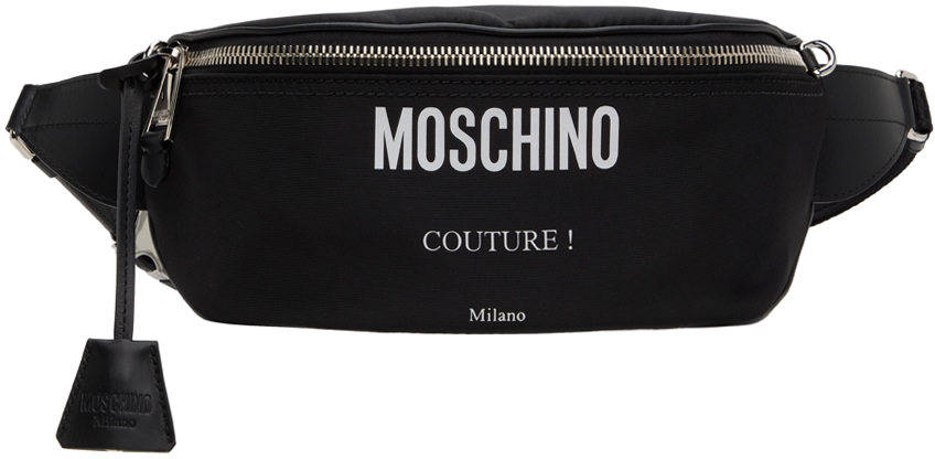 Black 'Moschino Couture' Cordura Nylon Belt Bag