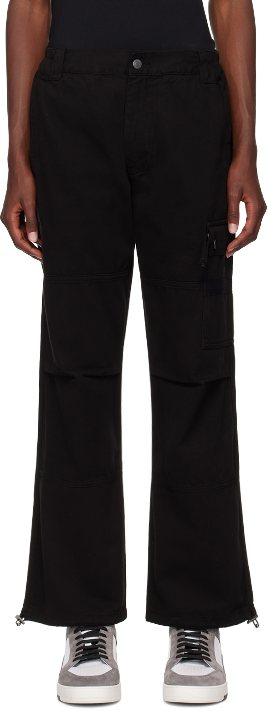 Black Cotton Cargo Pants