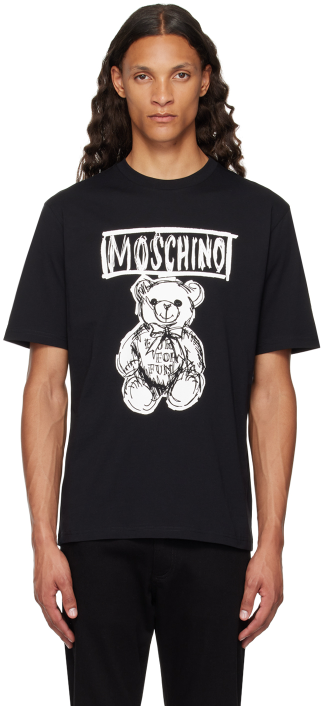 Shop Moschino Black Teddy Bear T-shirt In Multi Black